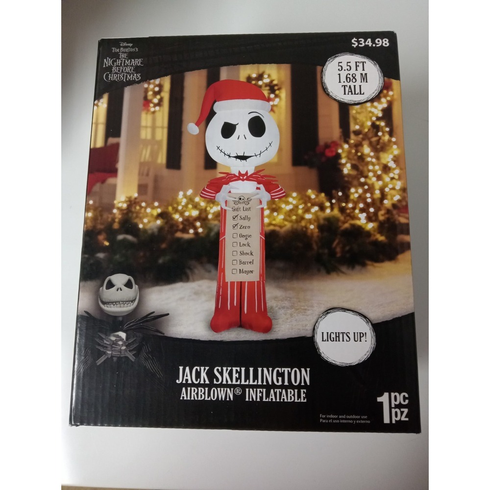Gemmy 5.5 Disney Nightmare Before Christmas Jack Skellington Inflatable Lighted‎